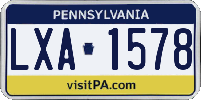 PA license plate LXA1578