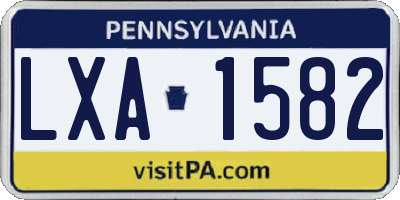 PA license plate LXA1582