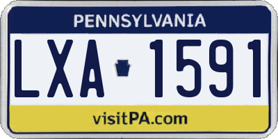PA license plate LXA1591