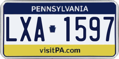 PA license plate LXA1597