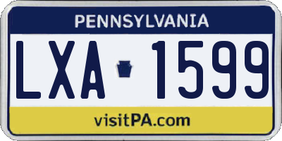 PA license plate LXA1599