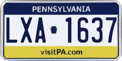 PA license plate LXA1637