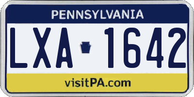 PA license plate LXA1642