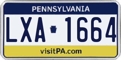 PA license plate LXA1664