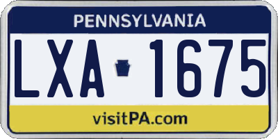 PA license plate LXA1675