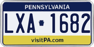 PA license plate LXA1682