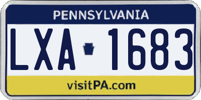PA license plate LXA1683