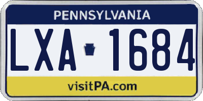 PA license plate LXA1684
