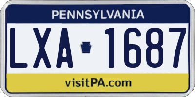 PA license plate LXA1687