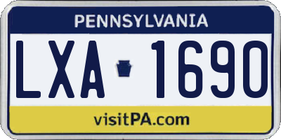 PA license plate LXA1690