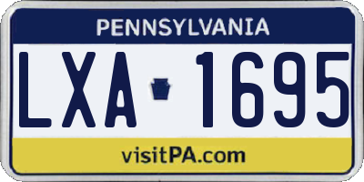 PA license plate LXA1695