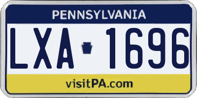PA license plate LXA1696