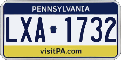 PA license plate LXA1732