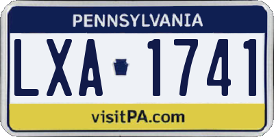 PA license plate LXA1741