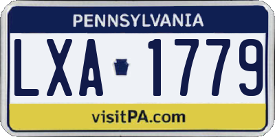 PA license plate LXA1779
