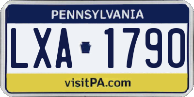 PA license plate LXA1790