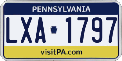 PA license plate LXA1797