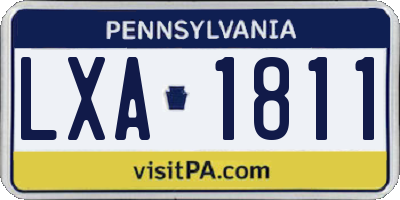 PA license plate LXA1811