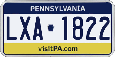PA license plate LXA1822