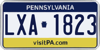 PA license plate LXA1823