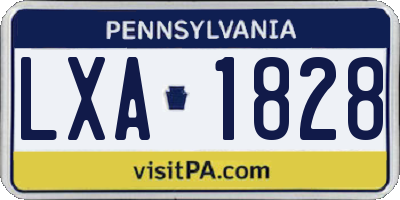 PA license plate LXA1828