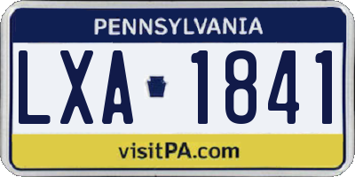 PA license plate LXA1841