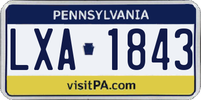 PA license plate LXA1843