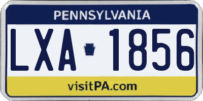PA license plate LXA1856