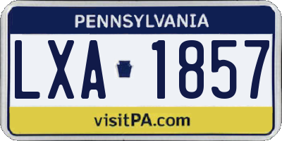 PA license plate LXA1857