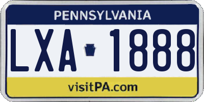 PA license plate LXA1888