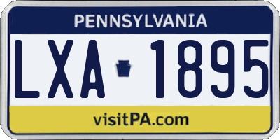 PA license plate LXA1895