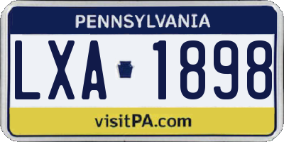 PA license plate LXA1898