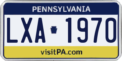 PA license plate LXA1970