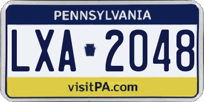 PA license plate LXA2048