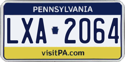 PA license plate LXA2064