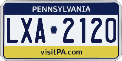 PA license plate LXA2120