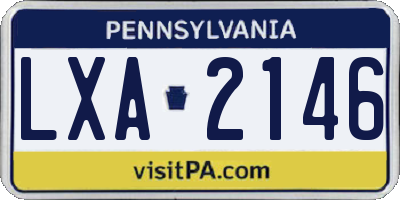 PA license plate LXA2146