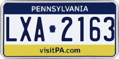 PA license plate LXA2163