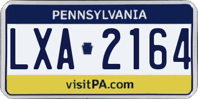 PA license plate LXA2164