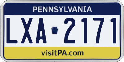 PA license plate LXA2171