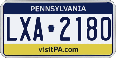 PA license plate LXA2180