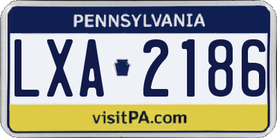 PA license plate LXA2186