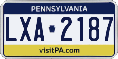 PA license plate LXA2187