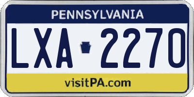 PA license plate LXA2270