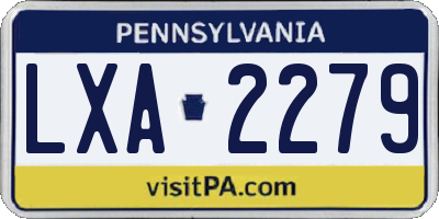 PA license plate LXA2279
