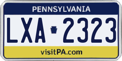 PA license plate LXA2323