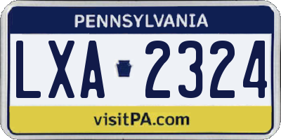 PA license plate LXA2324