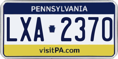 PA license plate LXA2370