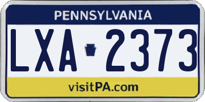 PA license plate LXA2373