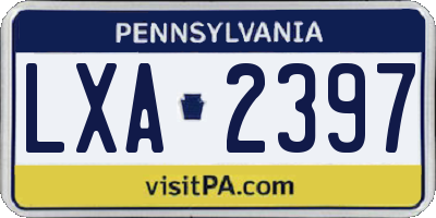 PA license plate LXA2397